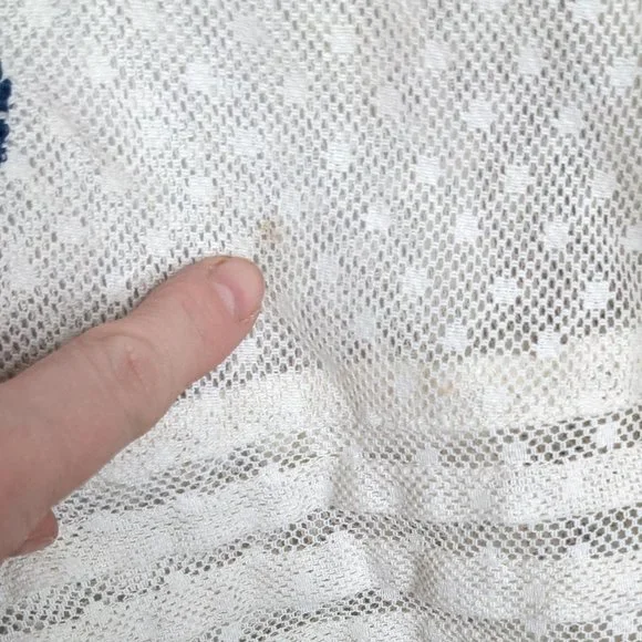 Free People Ivory Lace Long Sleeve Embroidered Blouse Size XS - Picture 7 of 10